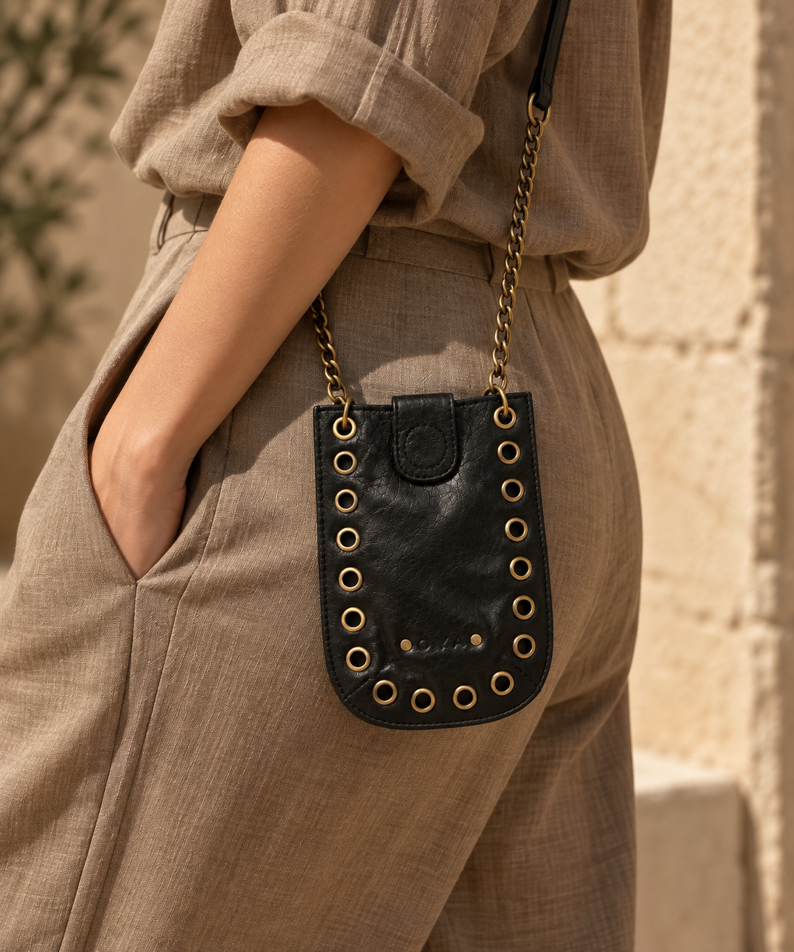 Vence – Pochette téléphone cuir – OYA HUMANI – vue 1