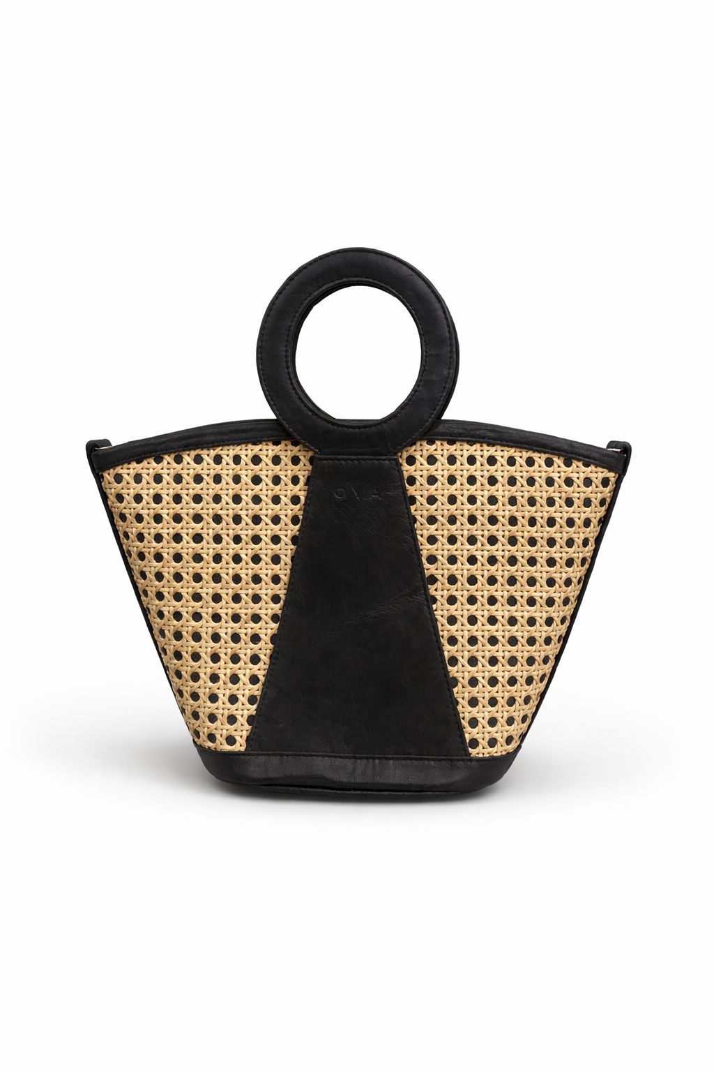 Cassis – Sac cuir & cannage naturel – OYA HUMANI – vue 1