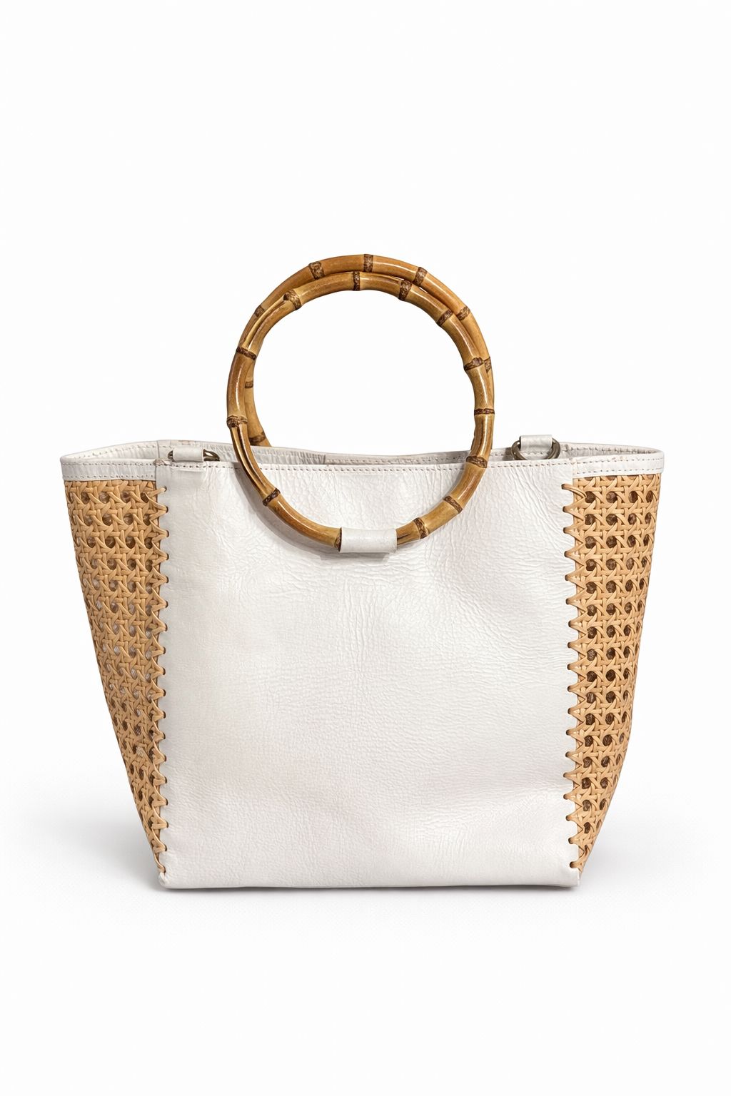 Hydra – Sac cuir & cannage naturel – OYA HUMANI – vue 2