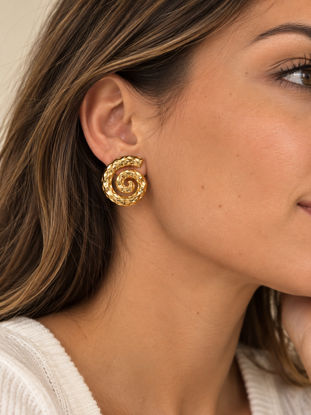 Boucles d'oreilles Ola – Plaqué or – OYA HUMANI – vue 1