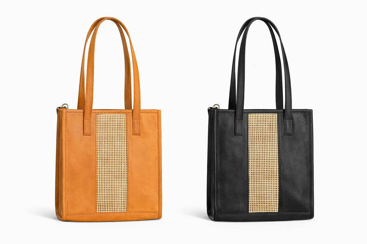 Ibiza – Sac cuir & cannage – OYA HUMANI – vue 2