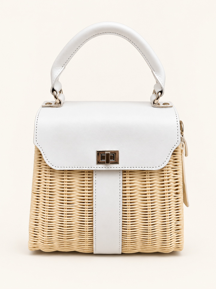 Corfu – Sac cuir & rotin
