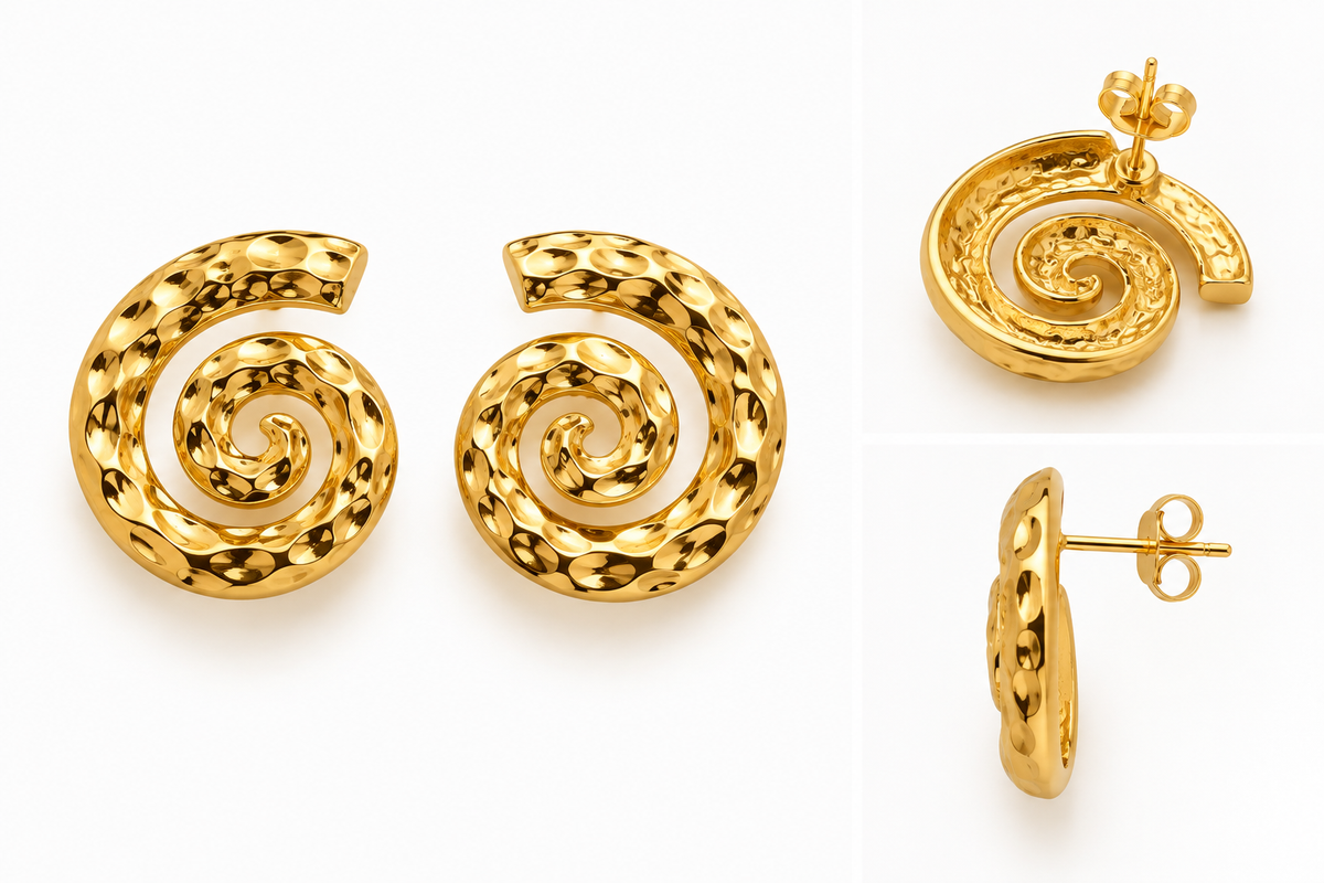 Boucles d'oreilles Ola – Plaqué or – OYA HUMANI – vue 2